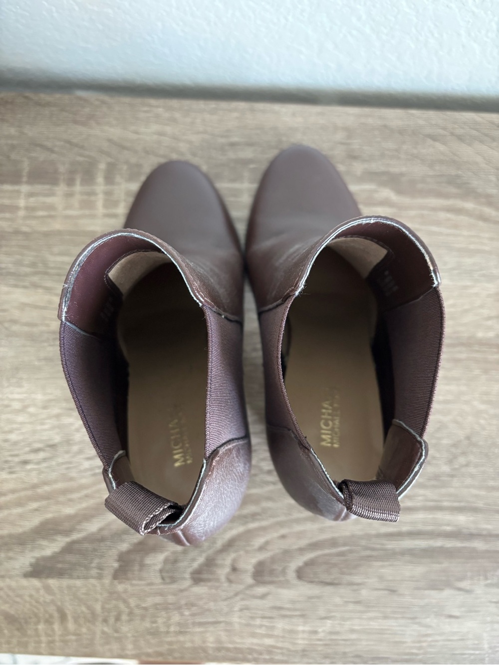Michael Kors Women's Dark Brown Leather Block Heel Chelsea Boot - Picture 7 of 11